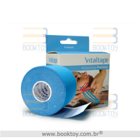 Bandagem Vitaltape Kinesiology Premium Azul 5cm x 5m