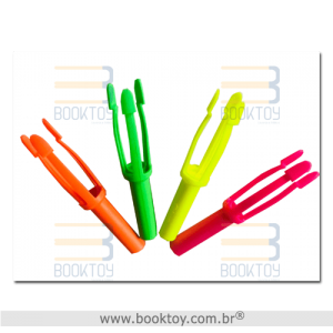 Kit 4 Pinças 3 Pontas Neon