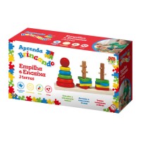 Aprenda Brincando 3 Torres Empilha e Encaixa