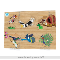 Quebra Cabeça Aves com Pinos
