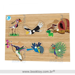Quebra Cabeça Aves com Pinos