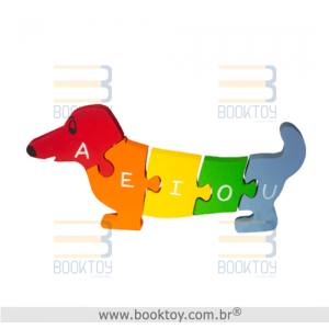 Quebra-Cabeça Com Vogais e Números Cachorro
