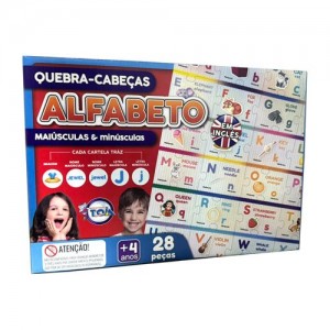 Quebra-Cabeças Alfabeto Inglês A ao Z Maiúsculas e Minúsculas