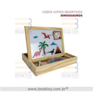 Caixa Lousa Imantada Dinossauros